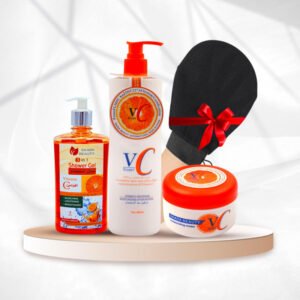 مجموعة فيتامين C للعناية وتفتيح البشرة – 3 قطع