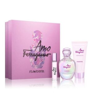 سلفاتوري فيراغامو مجموعة أمو فيراغامو فلاورفل (أو دو تواليت 100 مل + أو دو تواليت 10 مل + لوشن للجسم 100 مل)