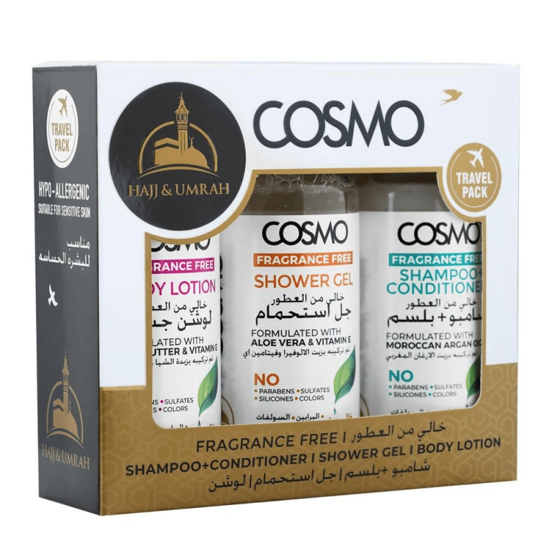 كوزمو - مجموعة الحج والعمرة كوزمو خالية من العطور 300 مل - العناية المثالية للمحرم